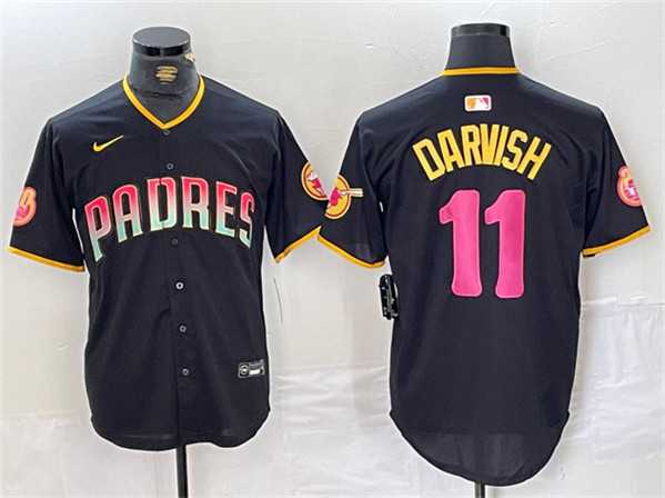 Men%27s San Diego Padres #11 Yu Darvish Black Cool Base Stitched Baseball Jersey->san diego padres->MLB Jersey